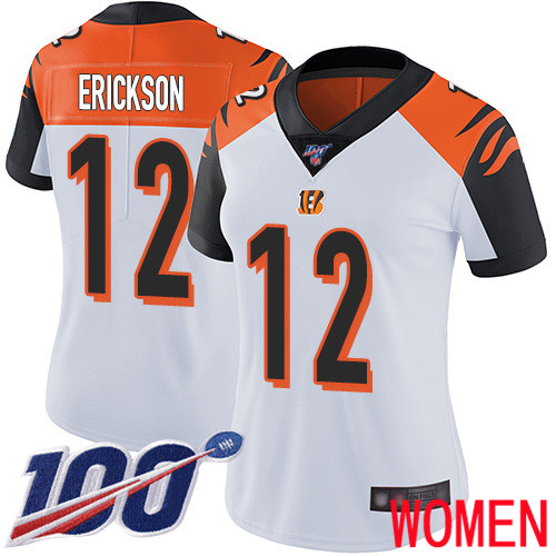 Cincinnati Bengals Limited White Women Alex Erickson Road Jersey NFL Footballl #12 100th Season Vapor Untouchable->women nfl jersey->Women Jersey